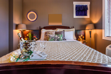 Beautiful and modern home and hotel bedroom interior design.