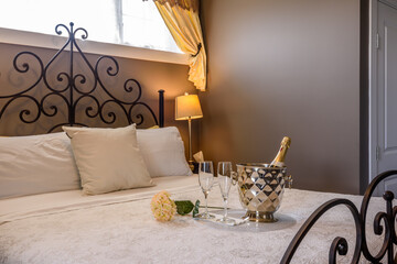 Beautiful and modern home and hotel bedroom interior design.