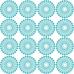 Seamless shapes pattern with turquoise color for background and wallpaper