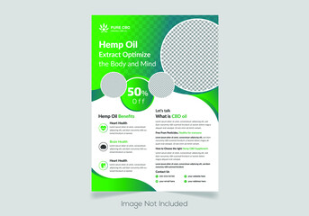 Medical flyer brochure design vector template. Health care cover flyer, A4 vector illustration, template design, green, magazine poster, annual report, easily customized.
