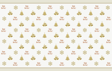 
 Christmas background with festive symbols for package, gift, wrapping paper,  greeting card. Vector illustration