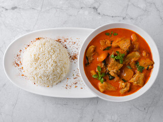 thai cuisine soup on a white background