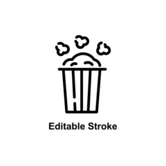 popcorn icon designed in outline style in food and drink icon theme