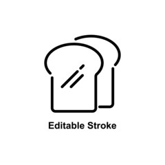 bread icon designed in outline style in food and drink icon theme