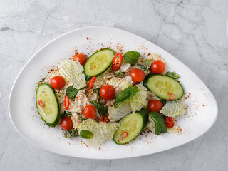 thai cuisine salad on a white background