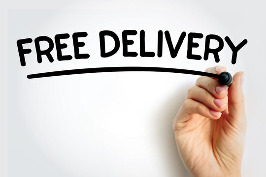 FREE DELIVERY underlined text with marker, concept background