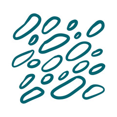 Hand Drawn ink textures, brushes. Simple trendy texture, points, dots, circle in grunge style. Modern design elements for social post and stories, posters, banners. Isolated vector illustration.