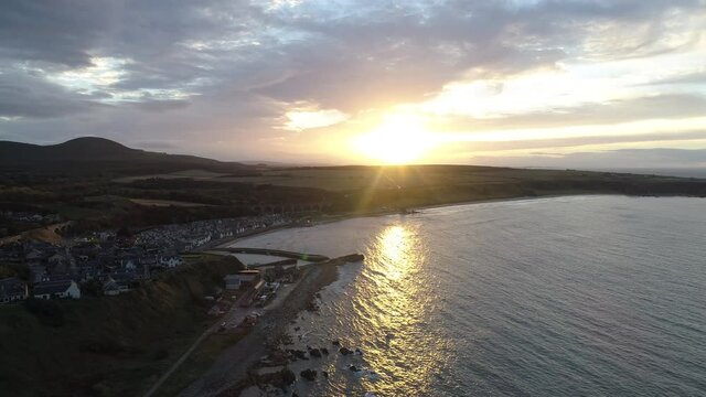 Pennan Scotland Pennan, Scotland, UK, Town Beach Area Aerials
