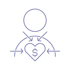 charity fund collecting icon vector