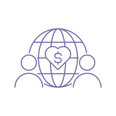 Creative modern world funding icon vector