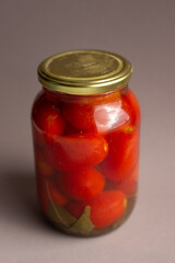 pickled tomatoes in jar