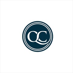 initials q c logo vector template