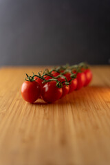 tomatoes on a wooden table