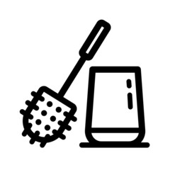 Toilet brush cleanin icon