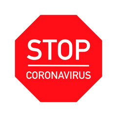 red stop coronavirus road sign vector
