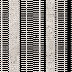 Macrame Tie Dye Seamless Pattern. cream black and Beige Ink Geometric Art Print. Geometric Monochrome Striped Textile Imitation. Shibory Minimalism Background. Contemporary Watercolor Japan Design.