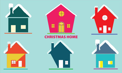 Fototapeta premium Christmas house vector clipart and use any clip art, coloring, png graphics in your website, poster, banner, flayer, brochure, gift card, 