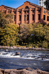 old bridge over the river in autumn brazil
