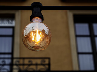 A glowing light bulb.