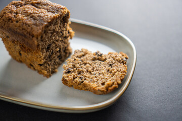 food photography: a small piece of cake on a stylish plate