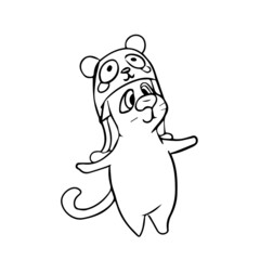 Children's vector design funny cat for stickers, social networks,postcards