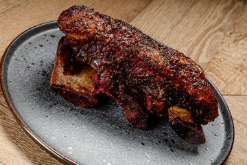 Homemade Smoked smoked beef ribs Ready to Eat