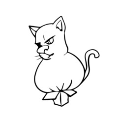 Children's vector design funny cat for stickers, social networks,postcards