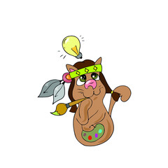 Children's vector design funny cat for stickers, social networks,postcards