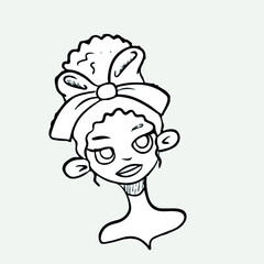 Vector design of children's face, social networks, postcards.