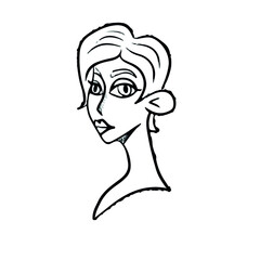 Vector design of children's face, social networks, postcards.