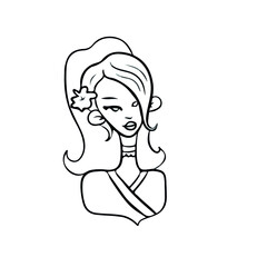 Vector design of children's face, social networks, postcards.