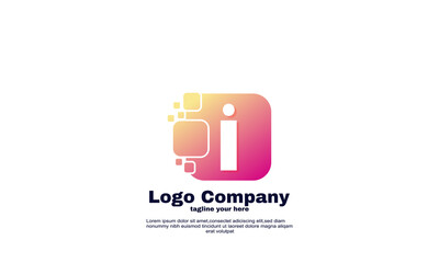 stock vector illustrator initial letter i creative business brand company logo design vector
