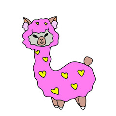 Children's vector design cute llama for stickers, social networks,postcards