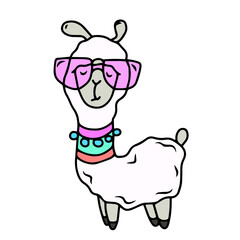 Children's vector design of cute llama ,panda for stickers, social networks,postcards