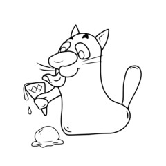 Children's vector design of a funny cat for stickers, social networks,postcards