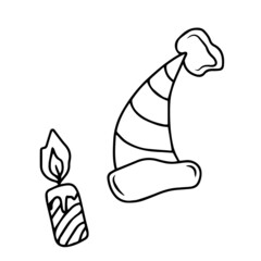 Children's vector design Christmas items for stickers, social networks,postcards.