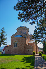 The Zica Monastery, serbian orthodox medieval monastery, early 13th century. Summer beautiful day. Kraljevo, Serbia, Europe.