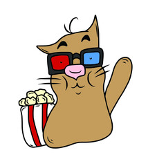 Children's vector design of a funny cat for stickers, social networks,postcards