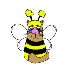 Children's vector design of a funny cat for stickers, social networks,postcards