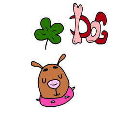 Children's vector design of a dog,panda for stickers, social networks,postcards