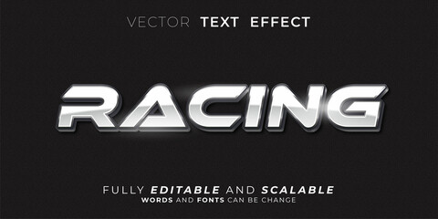 Racing text effect, Editable 3d style text tittle