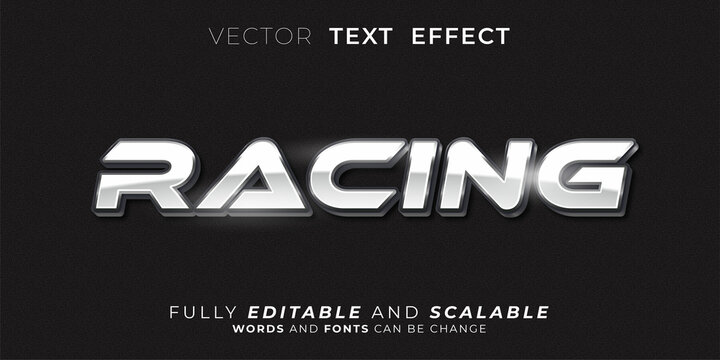 Racing Text Effect, Editable 3d Style Text Tittle