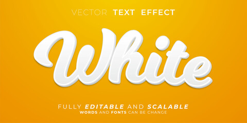 White text effect, Editable 3d style text tittle concept