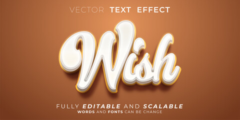 Wish text effect, Editable 3d style text tittle concept