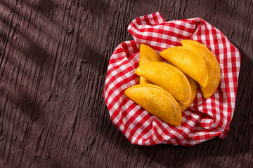 Delicious and traditional Colombian empanadas - Text space