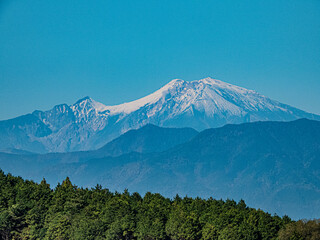 恵那峡サービスエリアから見た木曽御嶽山