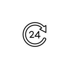 24 hours icon, 24 hours sign vecor