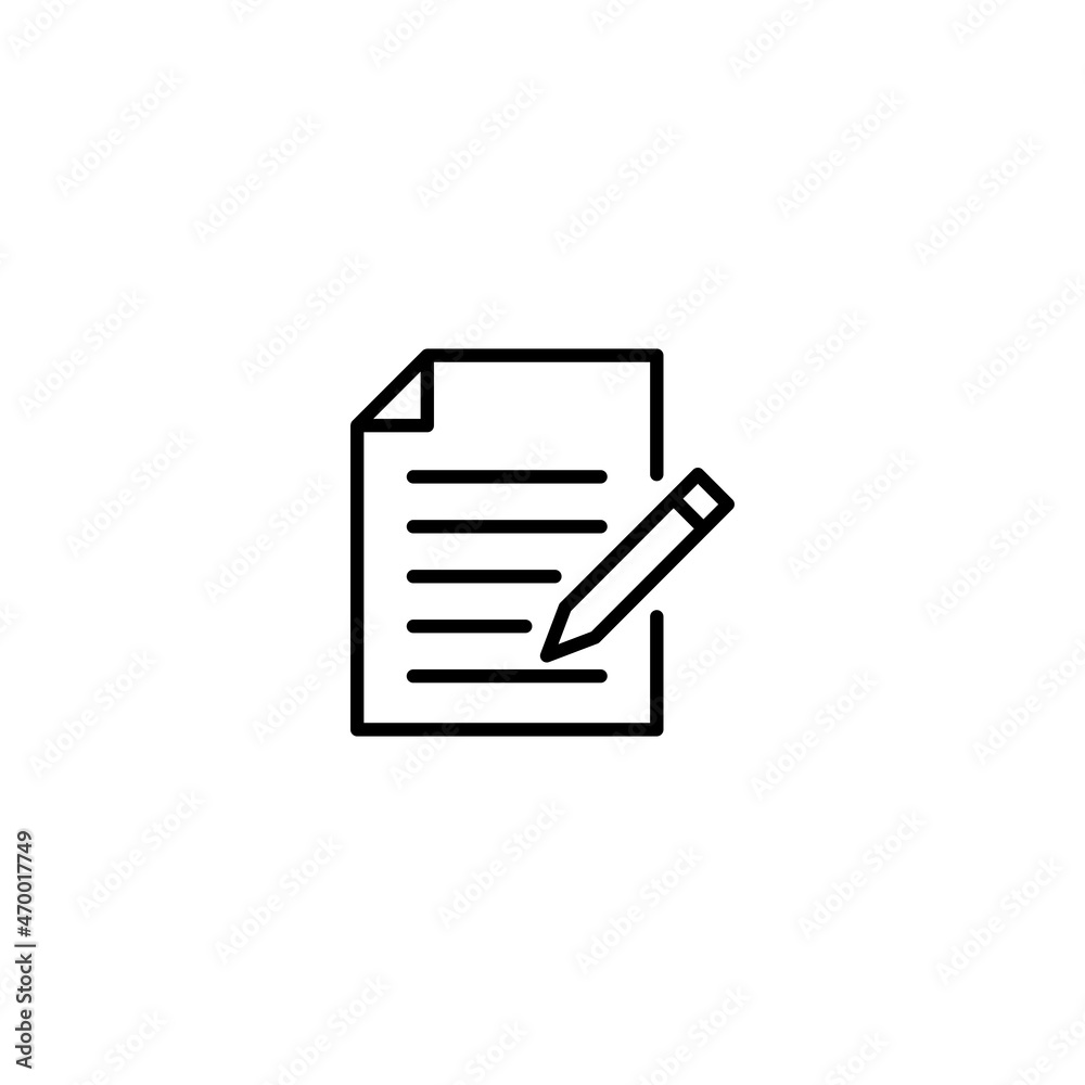 Poster document write icon vector, document sign vector