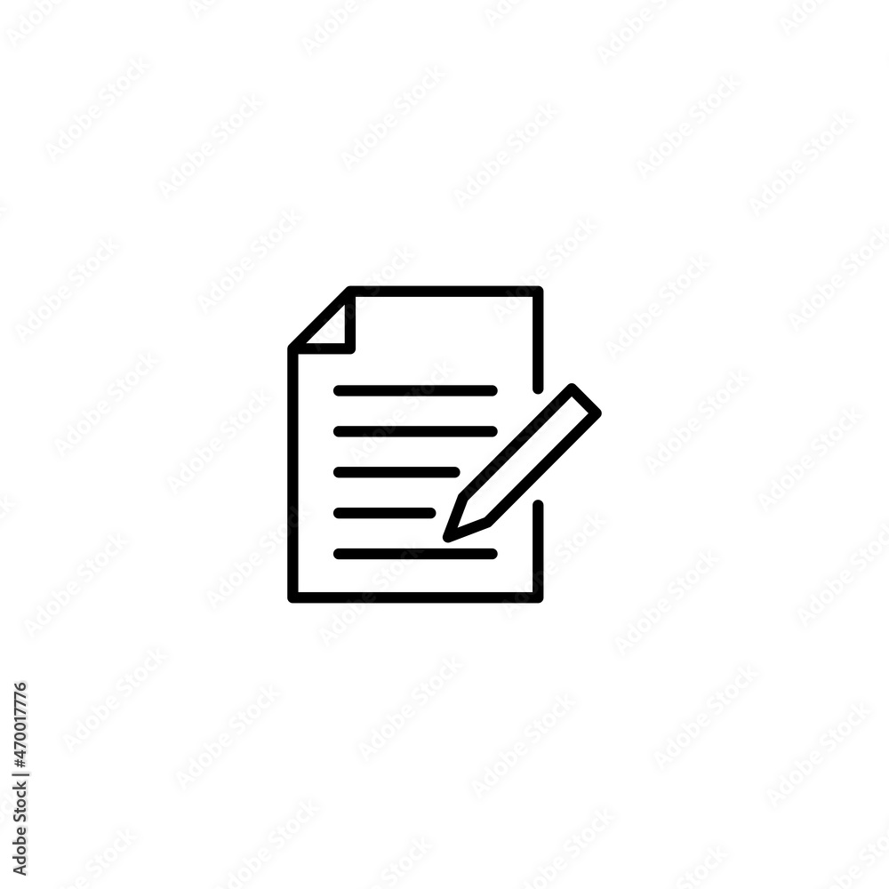 Sticker document write icon vector, document sign vector