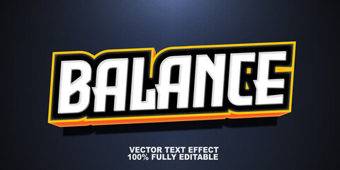 bold balance vector text effect